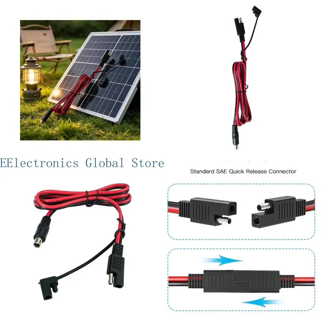 462B 8.0 x 2.0 mm Angled Cord for Vehicle Input and Solar Charging