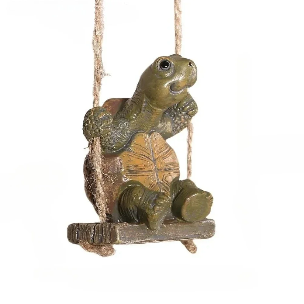 Cute Swing Turtle Resin Hanging Ornament Mini Animal Figurine Garden Tree Hanger Decor Yard Patio Balcony Decoration Home