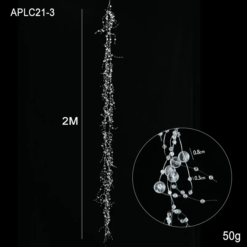 Perła Świąteczna Hit Sprzedaży Kryształ Lodowy Jednolity Kolor Koralik Sznurek Winorośl Kwiat Wieniec Dekoracja Choinki Zawieszka