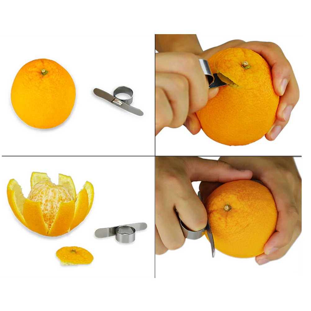 

Stainless Steel Peeler Tool Premium Quality Ring Handle Design Peel Citrus Fruit Slicer Grapefruit Opener