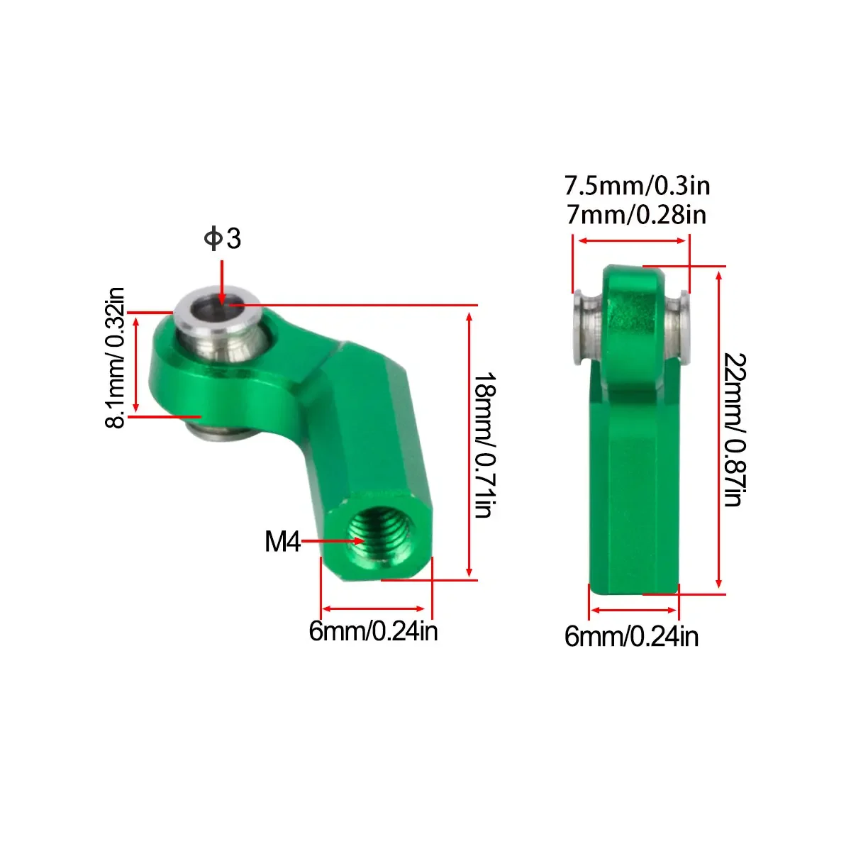 4pcs M4 Aluminum Chassis Link Steering Rod Straight Rod Ends/Bend Rod Ends for 1/10 RC Crawler SCX10 TRX4 Capra VS4-10 Wraith