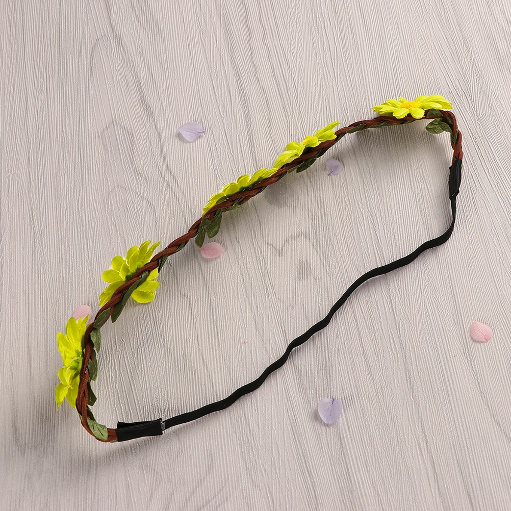 

5Pcs Sunflower Hair B Wreath Hawaiian Accessories Simulated Flower Headb Beach Theme Party Fits Most Heads Lightweight