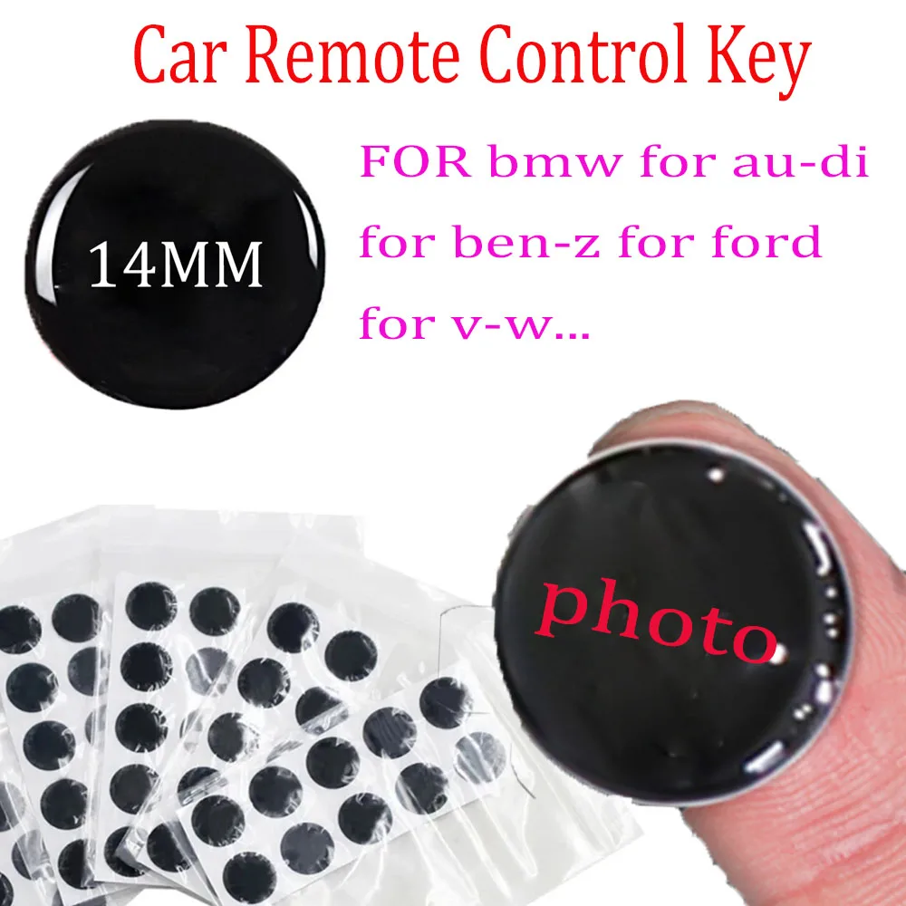 

14MM Car Remote Key Crystal Logo Sticker E-poxy for KEY-DIY KD XHO-RSE VV-DI Remote Control for BM-W Ni-ssan F-ord Toy-ota BEN-Z