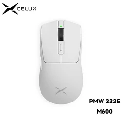 Delux M600 Wireless Gaming Mouse PMW3325 49g Lightweight 2.4G Dual Mode Connection Macro Rechargeable Mice for PC Gamer