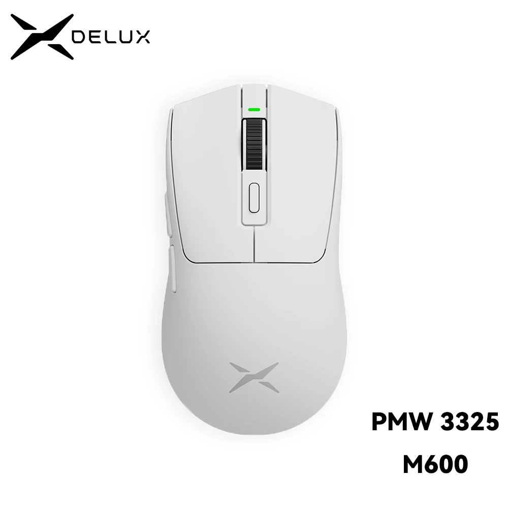 Delux M600 Wireless Gaming Mouse PMW3325 49g Lightweight 2.4G Dual Mode Connection Macro Rechargeable Mice for PC Gamer