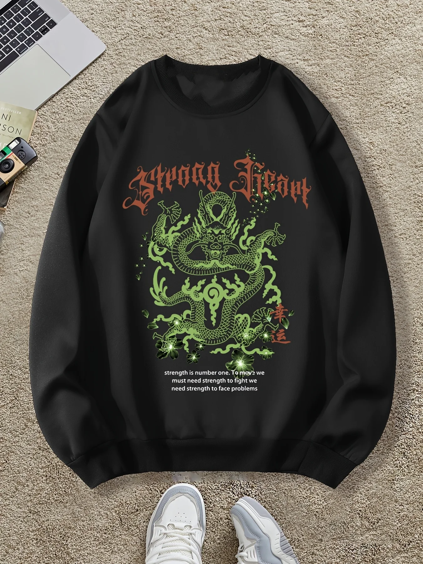 

Осенне-зимняя мужская и женская спортивная одежда с длинными рукавами и принтом дракона, повседневная свободная уличная одежда