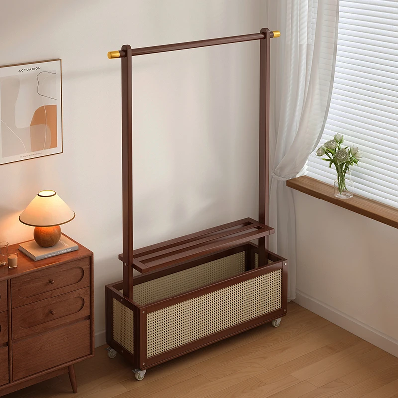 

Hanger Bedroom Floor-to-ceiling hanger Household solid wood second-net clothes drying hat rack Simple clothes storage rack