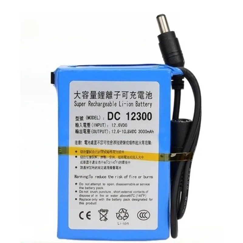

New DC12300 12.6V 3000mAh High-capacity Rechargeable Lithium Battery for Solar Panel System and Digital Camera