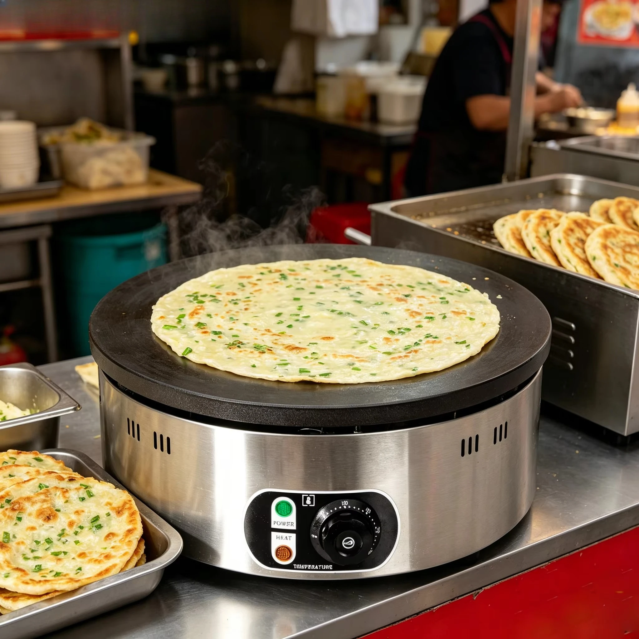 Crepe Maker Machine Electric 40Cm - آلة صنع الفطائر الكهربائية التجارية الأوتوماتيكية