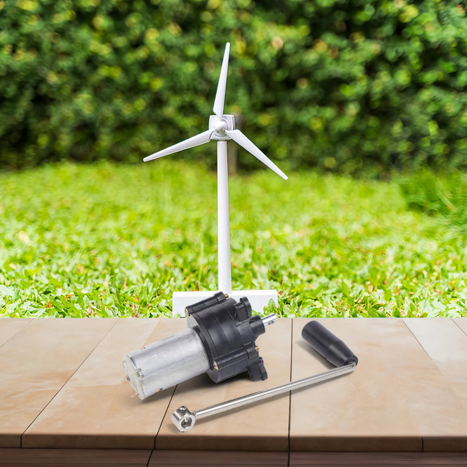 Hand Cranked Hydraulic Wind Turbine Generator DC6V 24V with Handle for Portable Power Generation and Educational Use