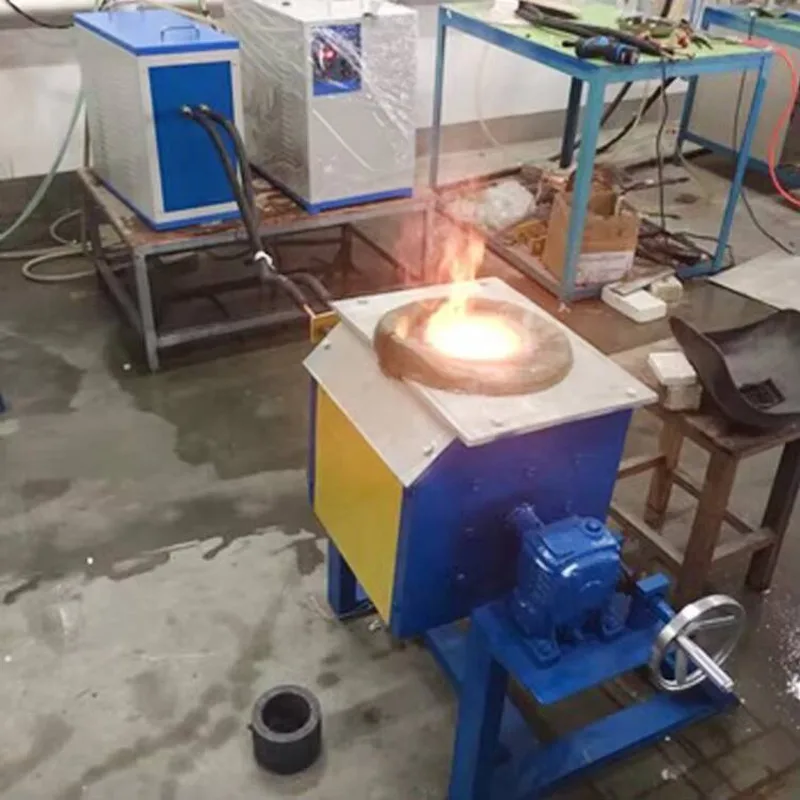35kw Induction Melting Furnace For 30kg Copper Bronze Brass 10kg Steel Melting Furnace