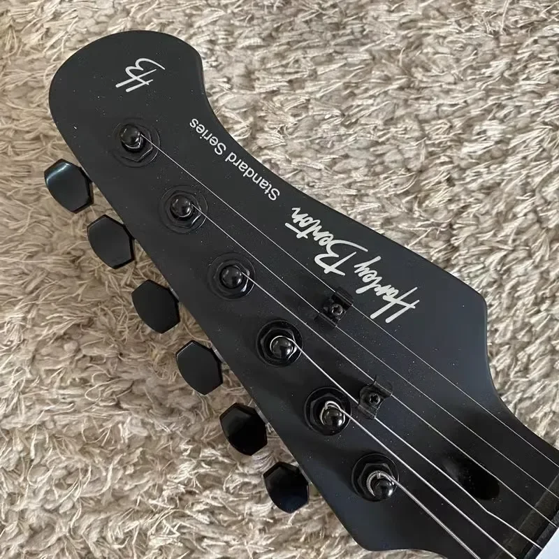 E068  Active Pickups Genuine HarleyBenton Fixed Bridges 6 String Electric Guitar Matte Black Color String Trough Stock Items