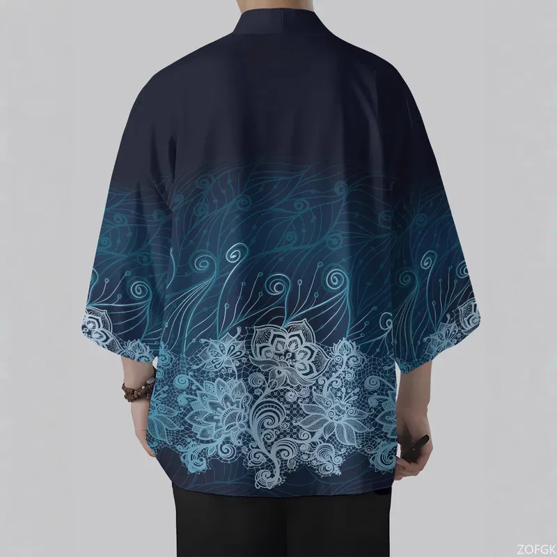 2026 Hot Selling 3D Printed Printed Pattern Cardigan Kimono Summer New Cross-border Loose Top
