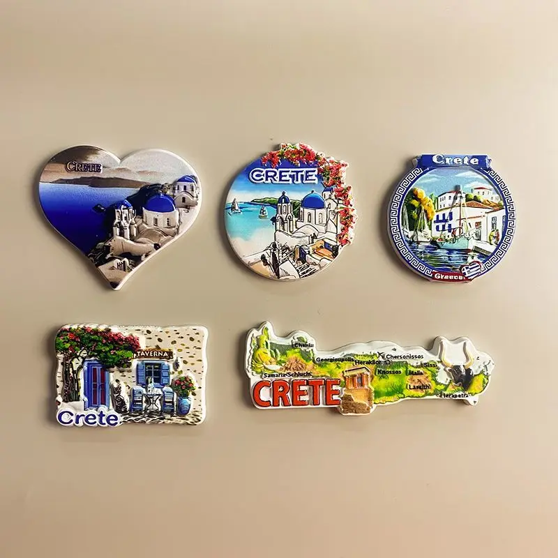 

High-Quality Tourist Souvenirs from Crete, Greece, Creative Decorative Gift Magnets, Fridge Magnets