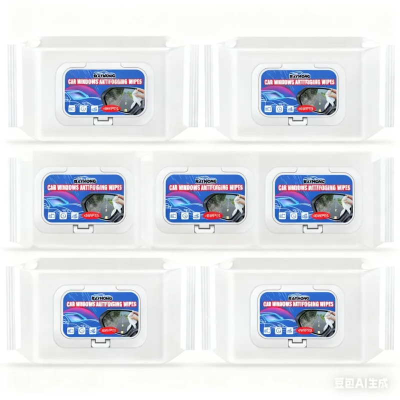 7 PCS Car Anti Fog Wipes Multi Surface Glass Cleaning Wipes 40 Count Rain Proof Anti Fog Windshield Window Cleaner Wipes