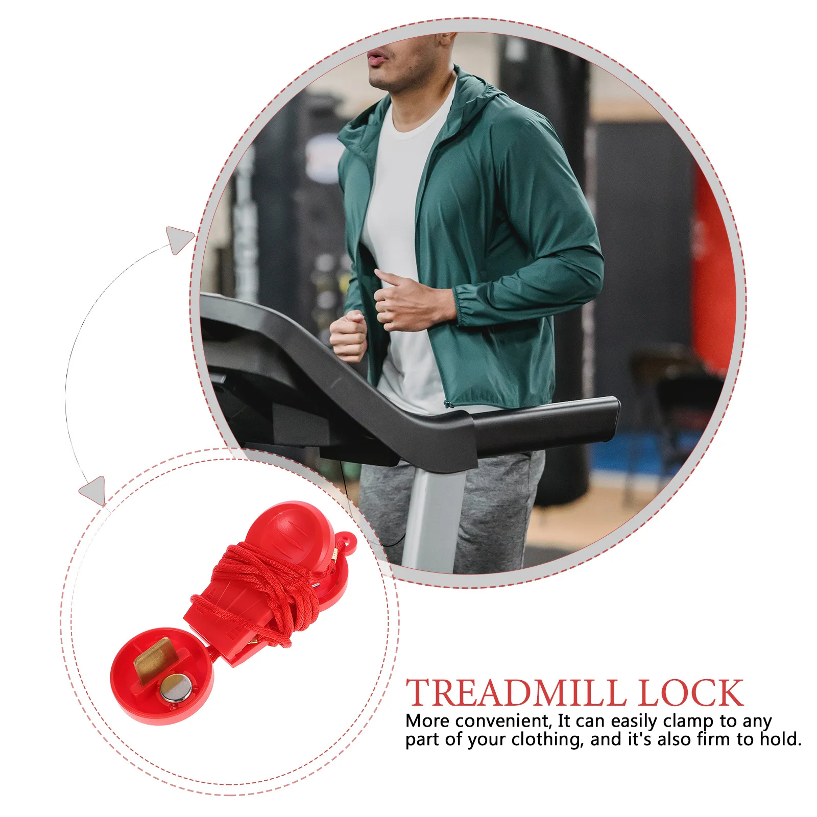

Emergency Stop Treadmill Key Fitness Switch Safety Replacement Universal Magnetic Lock Clip Starter for Running Machine