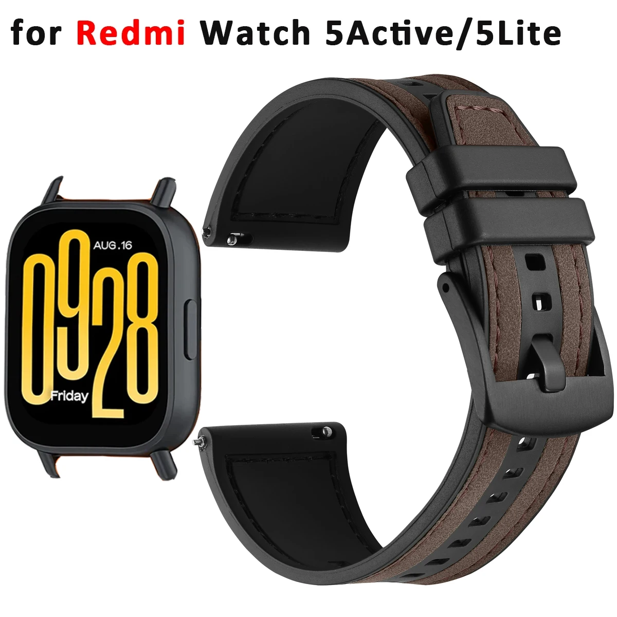 Lederarmband für Redmi Watch 5 Active 5 Lite 22mm Universelles Armband für Samsung Galaxy Watch 3 45mm Gear S3 Active Correa