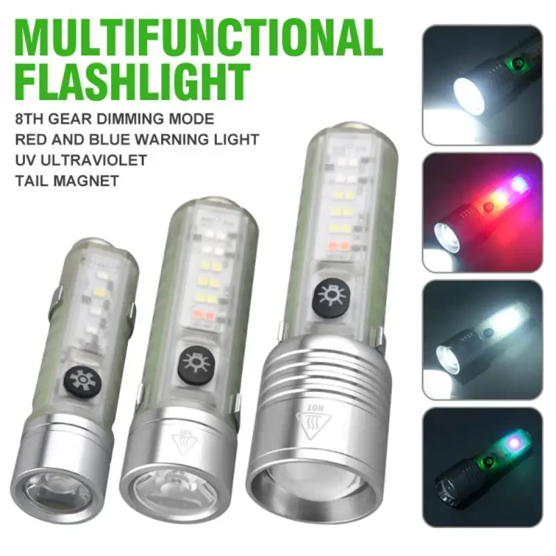 

Portable Innovative Compact Versatile Powerful Convenient Compact Flashlight Led Flashlight Emergency Must-have Transparent