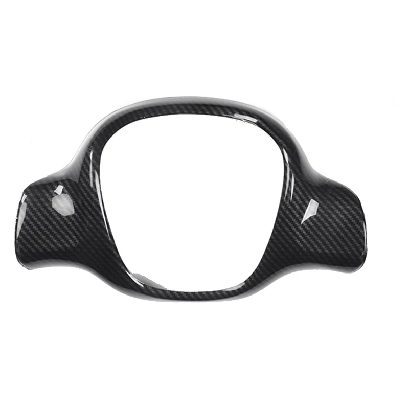 New-Carbon Fiber Car Steering Wheel Frame Decorative Sticker Accessories For Mercedes Smart Fortwo 451 2009-2015