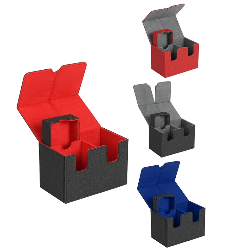 صندوق تخزين البطاقات القابل للتجميع، منظم حمل البطاقات لأكثر من 160 بطاقة باللون الأسود