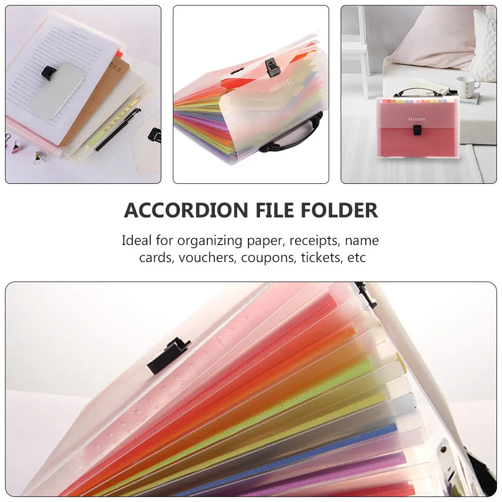 

Accordion File Folder Portable Document Organizer Multilayer Design for A4 Paper Expanding Document Folder Office School