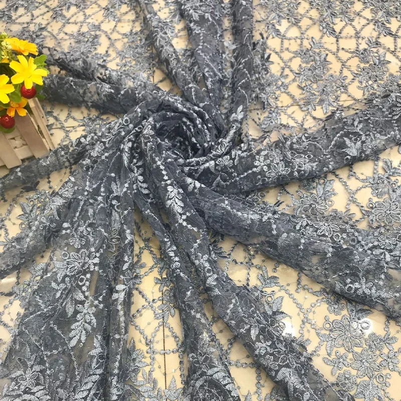 

1 ярд вышитая сетчатая ткань Cheongsam платье костюм танцевальная одежда DIY шитье кружевная ткань французский дизайн 3D ткань с вышивкой