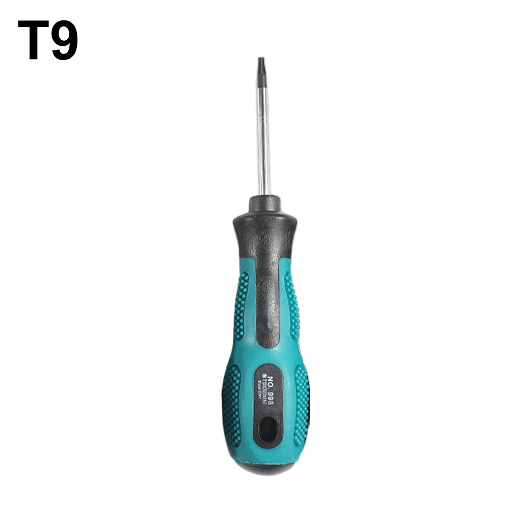 Tournevis hexagonal fleur de prunier Tournevis Torx T6-T10 Poignée anti-brûlure magnétique Outils de réparation manuels Poignée en caoutchouc de 5.3 pouces