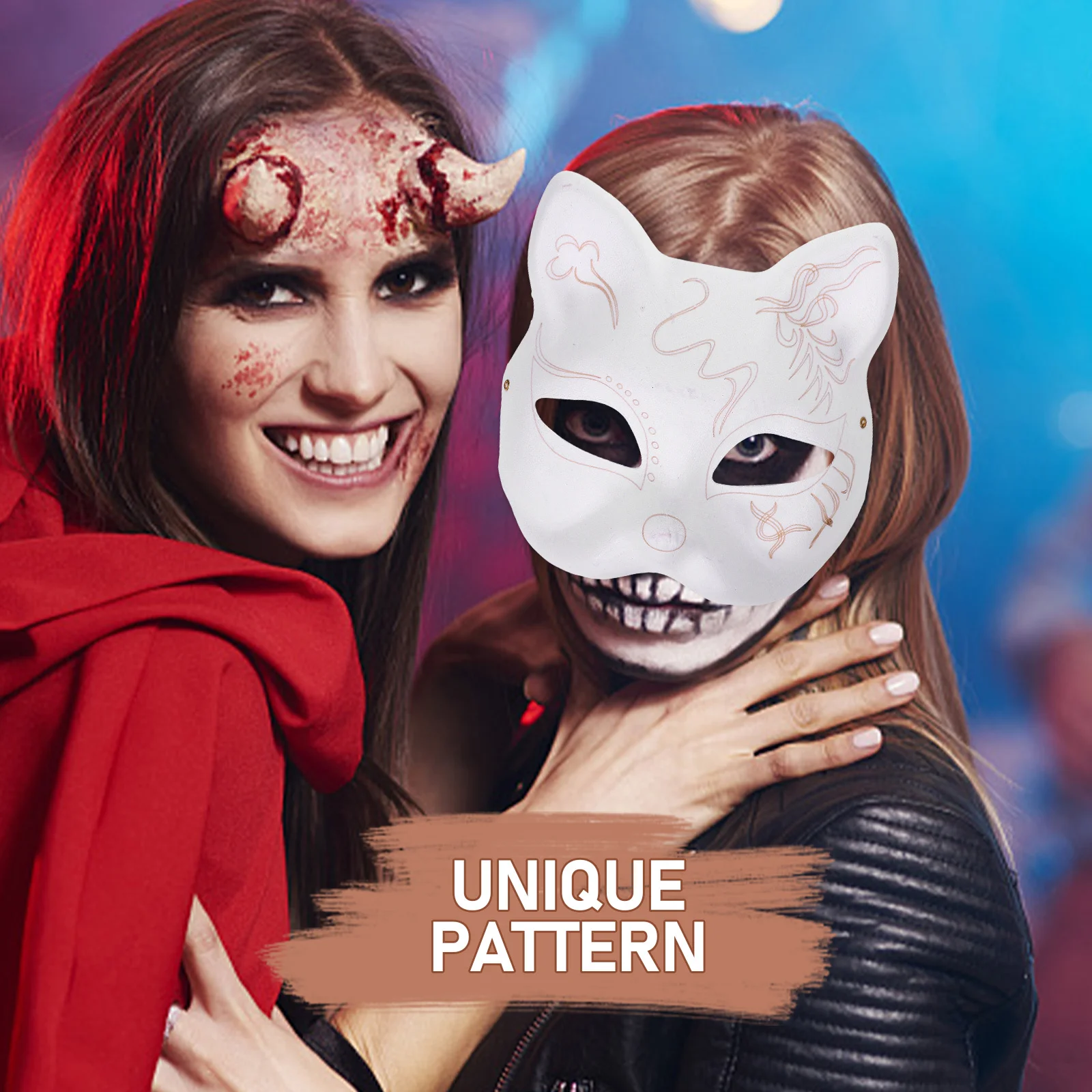 

Cat Paper Mask DIY White Paintable Masquerade Party Prop Blank Mask for Cosplay Costume Paintable Paper Masks Blank DIY Masks