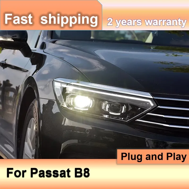 

Автомобильные аксессуары для VW Passat B8, передний фонарь 2016-2019 Passat B8, фара DRL, указатель поворота, ближний свет, линза проектора