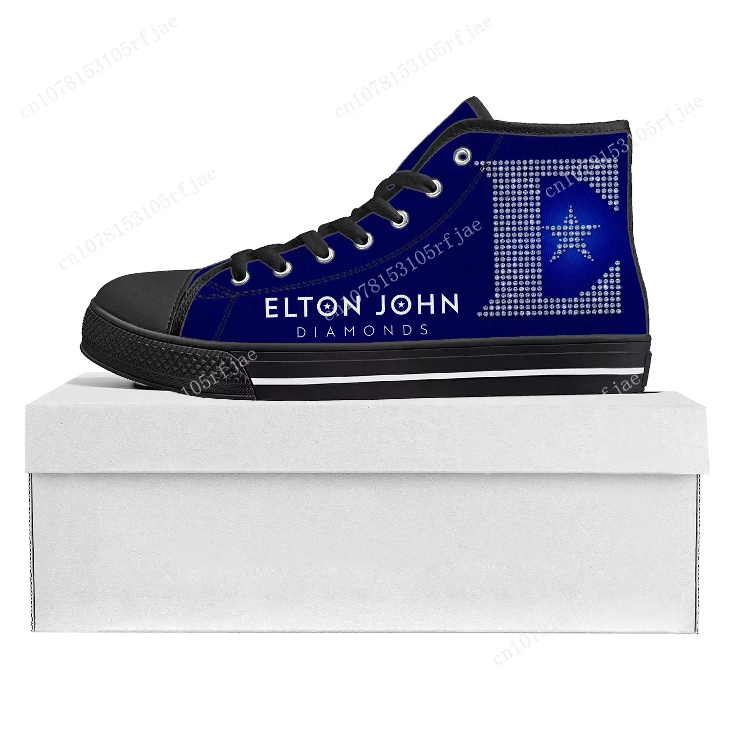 

Elton John Rock Singer High Top Sneakers Teenager Mens Womens Good Quality Canvas Goodbye Yellow Brick Road Casual Couple Shoes