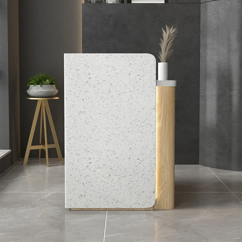 Púlpito premium, escritorio de recepción, atril de recepción, peluquería, recepcionista, escritorio blanco, barra de caja registradora