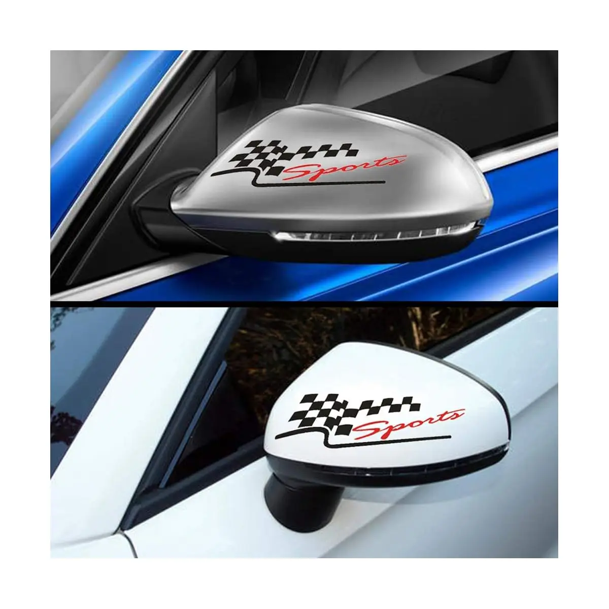 2 個/セット スポーツスタイルの車のミラーステッカー、車のミラー、窓、トランクに貼るクールなデカールでレーシングの雰囲気を演出します。