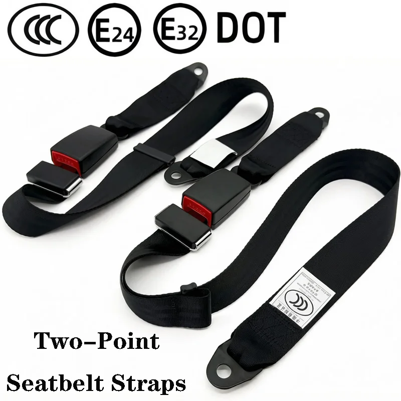 Universal Safety Belt 2 Points Car Auto Seatbelt Adjustable Truck Driver Seat Belts Lap Belt Car Auto Accessories Black
