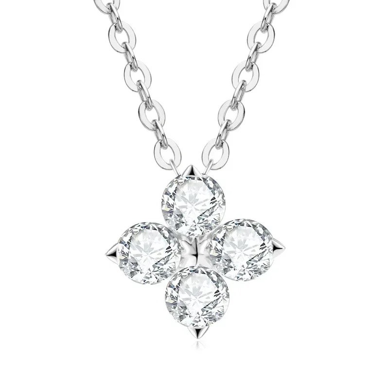 

0.4cttw Trendy Clover Moissanite Pendant Necklace for Women 925 Sterling Silver Elegant Luxury Diamond Jewelry Gift