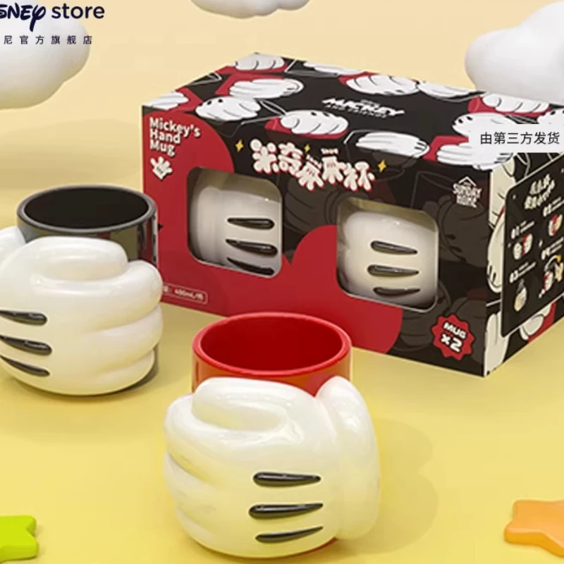 

Disney Genuine Mickey Claw Claw Cup Set Ceramic Mug Lovers Coffee Cups Hand Cups Ornaments Toys Holiday Christmas Gifts