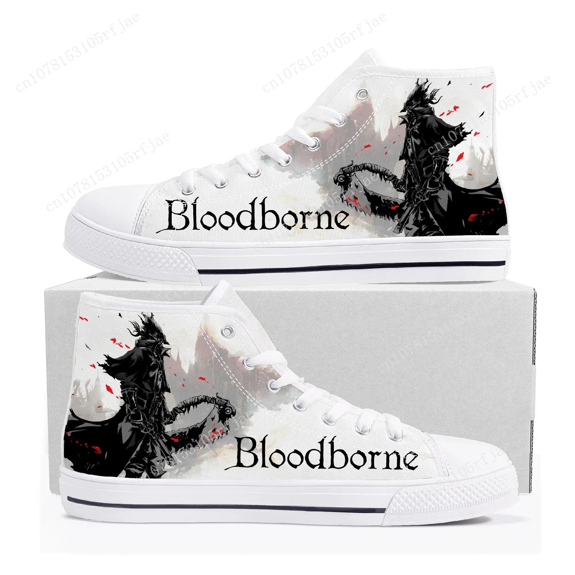 

Bloodborne High Top Sneakers Hot Cartoon Game Mens Womens Teenager High Quality Fashion Canvas Shoes Casual Tailor Made Sneaker