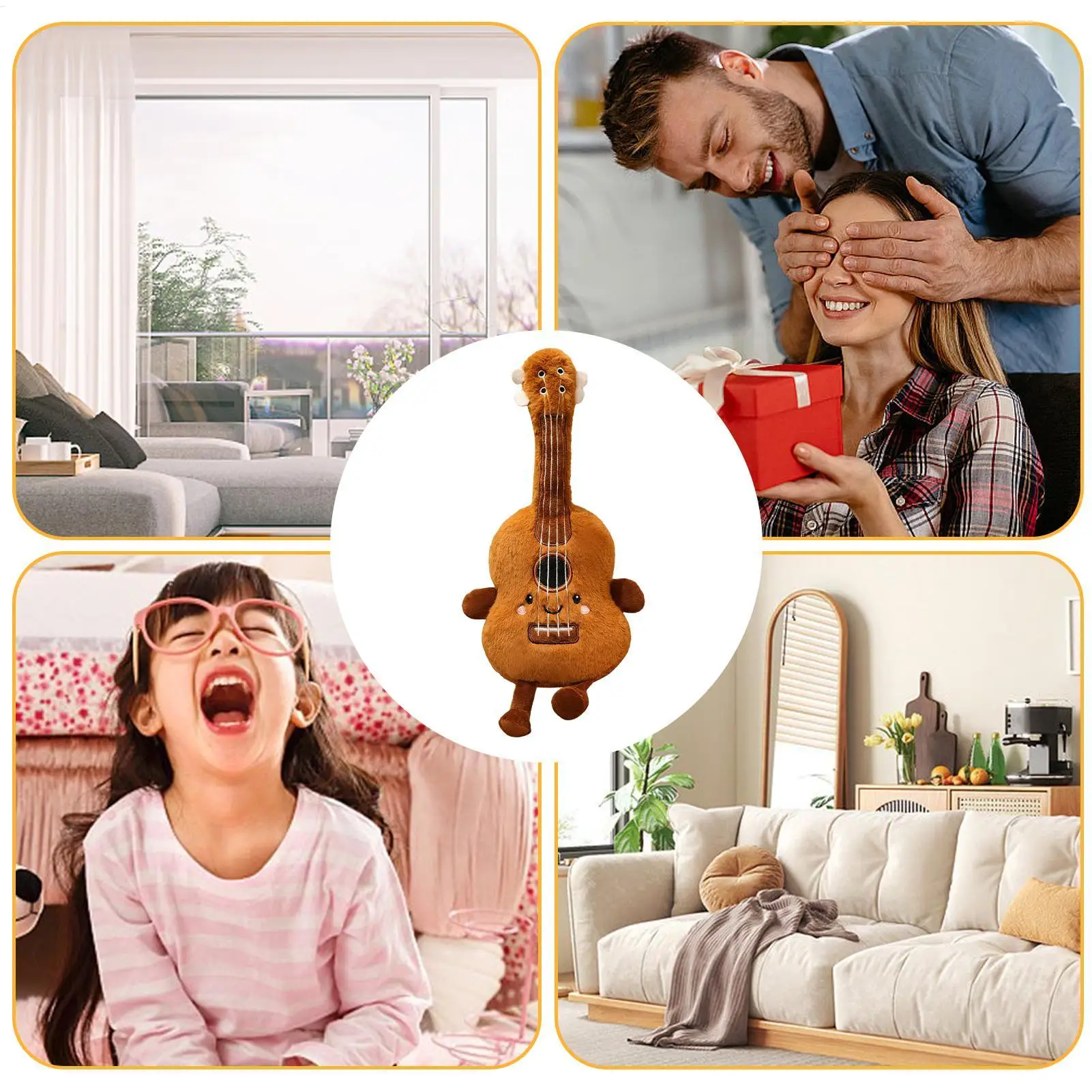 Plüsch Gitarre Instrument Stofftier Nette Gefüllte Gitarre Musikinstrument Kissen Realistische Plüsch Modell Hause Dekoration Für