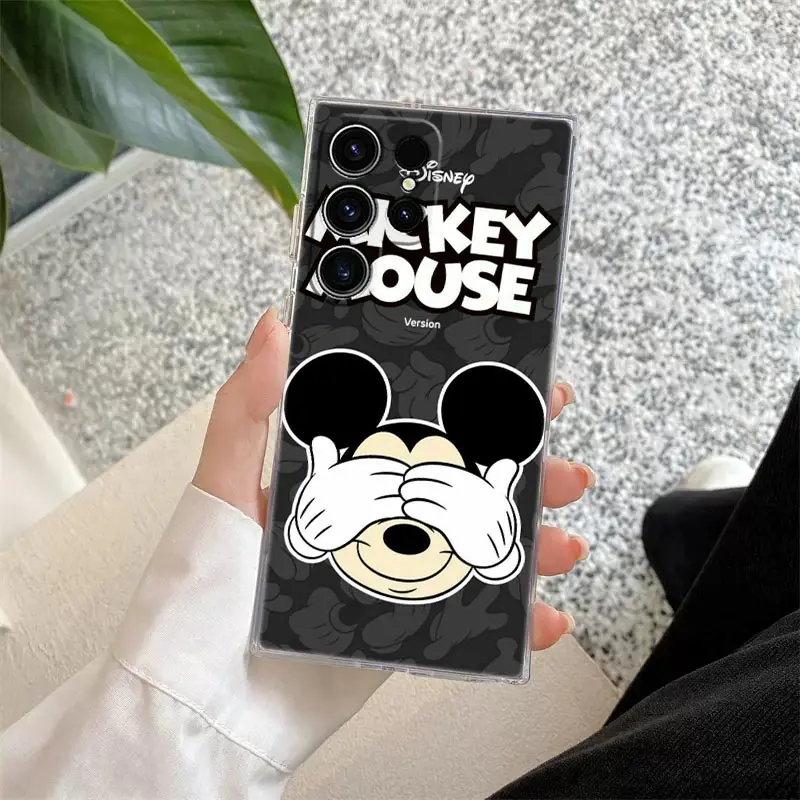 حافظة لهاتف سامسونج جالاكسي S24FE S25 S23 S21 Ultra S20 S24 FE S22 S25 Plus A35 A55 5G حافظة ميني كارتونية ميكي غطاء شفاف #6