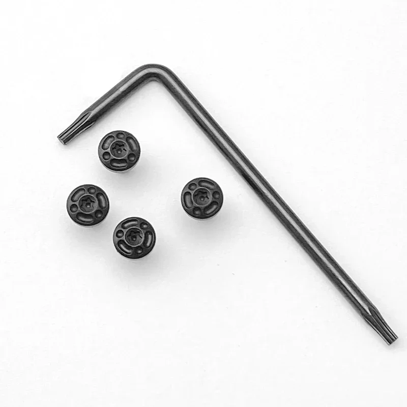 4Pieces Stainless Steel 1911 Customized Grips Screws with Tool CNC T8 Plum Screw 1911 Black White Grip Nail