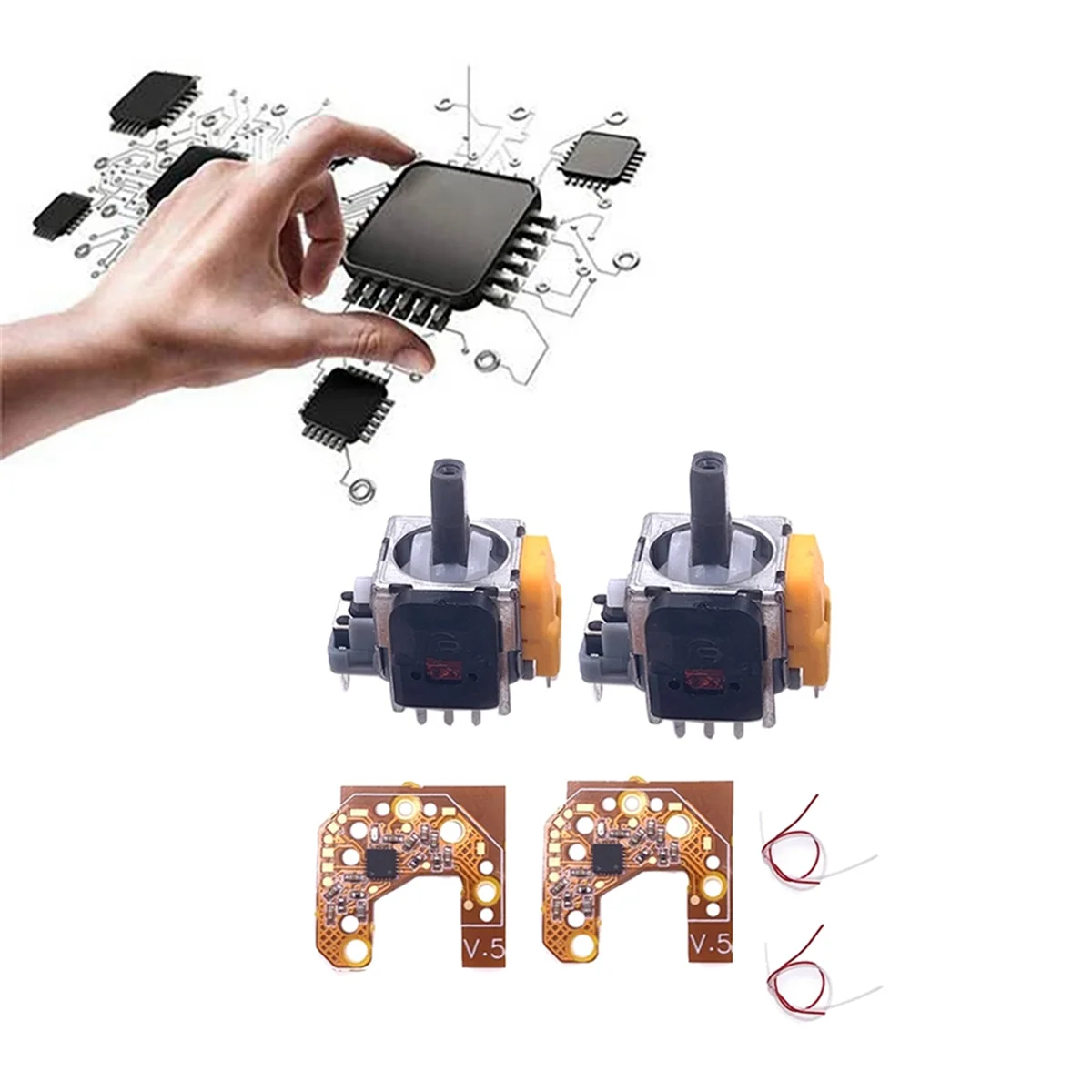 2PCS Hall Joystick+Calibration Board for PS4 Gamepad Hall Effect & Hall Joystick Center/Outer Ring Calibration