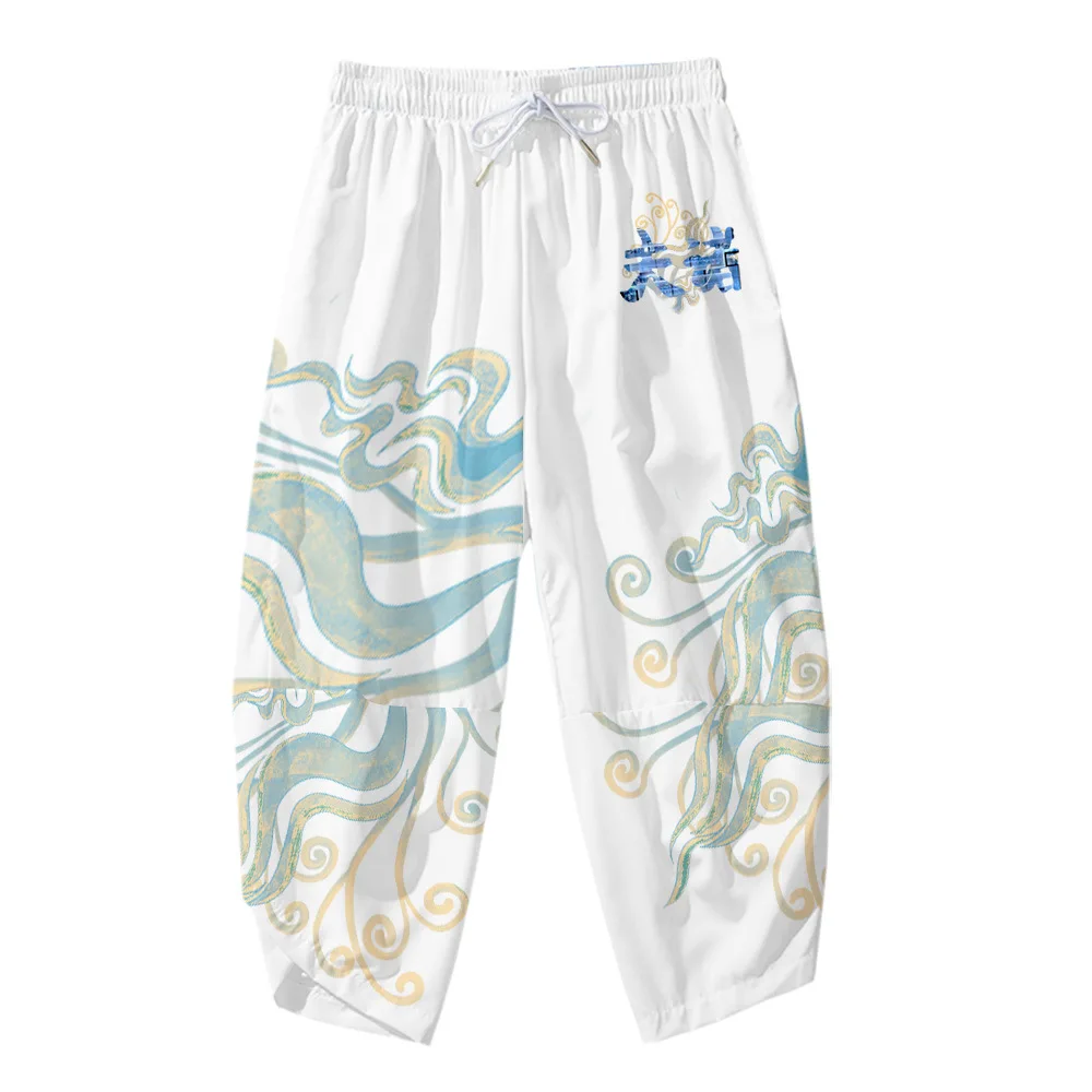 

Japanese Kimono Traditional Shorts Men's Asian Clothin Pants Japanese Samurai Casual Loose Men's Yukata Linen Wide Leg Trousers