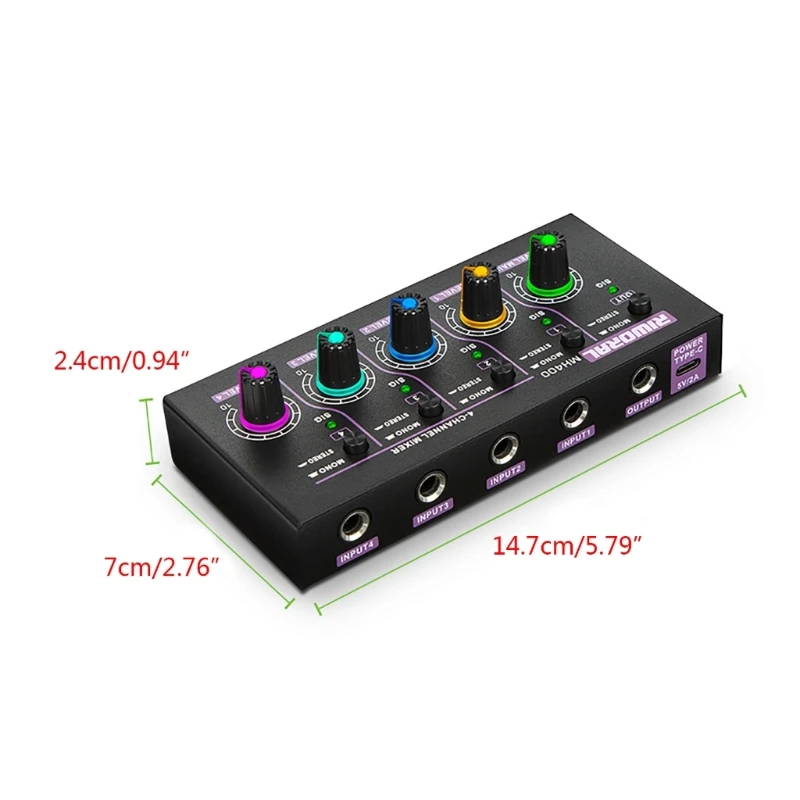 Mixer Mini Low Noise Sound Mixer Ultra-Compact Professional Mixer Sound Mixer Signal Amplifier Small Mixer