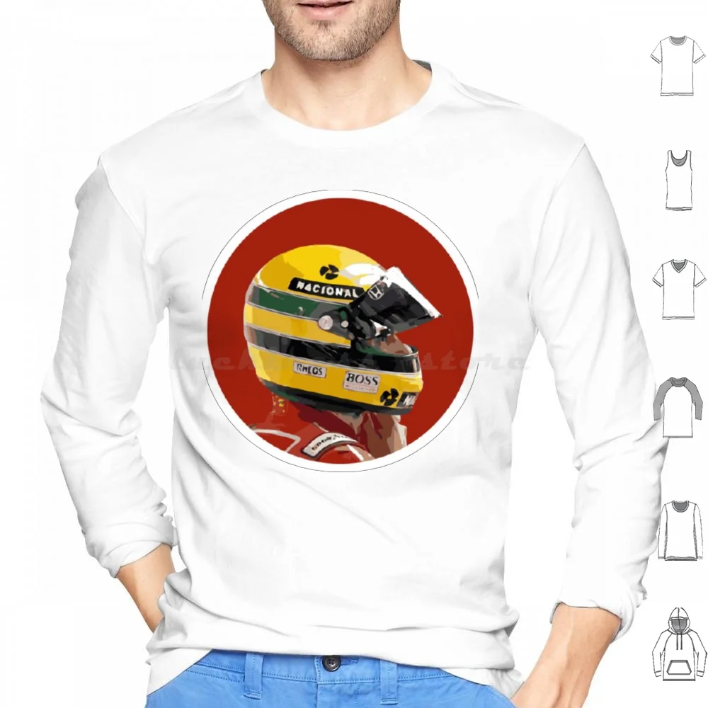 Ayrton Senna Nacional Helm : And Apparel-Hoodies Long Sleeve Senna Senna Sempre Ayrton Senna Ayrton Ayrton Senna