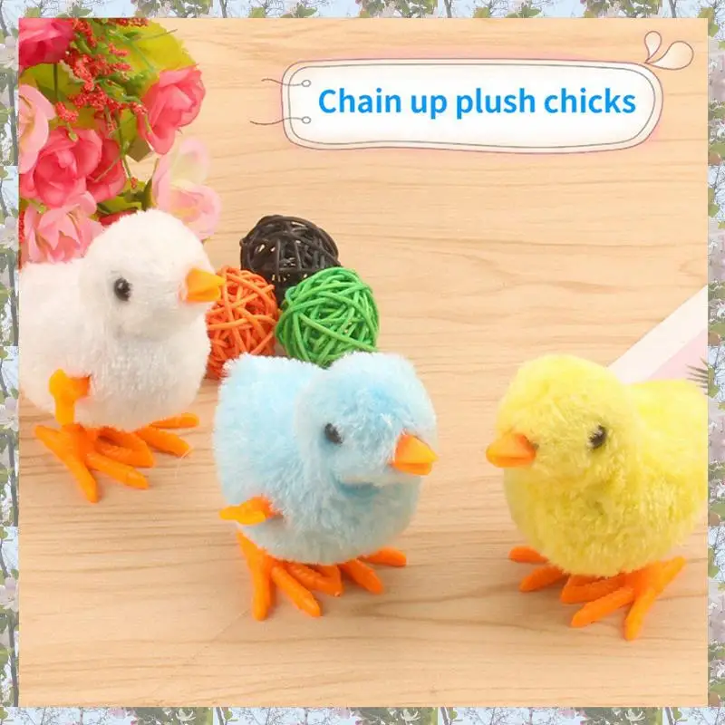 T84C-10Pcs Páscoa acabar pintinho novidade pulando frango mordaça pelúcia bebê pintinhos favores presente para crianças meninas