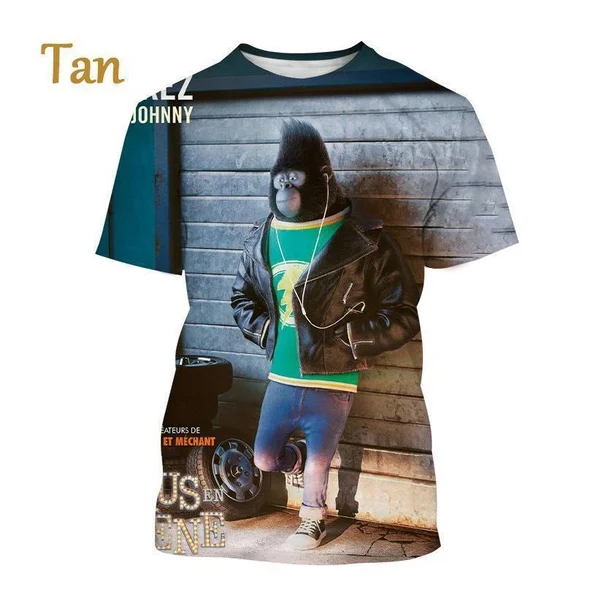 Cartoon Movie Sing 3D Printing T-shirt Men Women Cute Casual T Shirt Harajuku Film Poster Printing Streetwear Short-sleeved