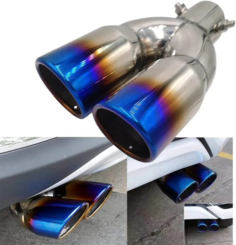 

Car Dual Exhaust Tip Stainless Steel Muffler Tail Pipe 3.8cm-6.3cm Universal Exhaust Pipe Modified Parts Dropshipping