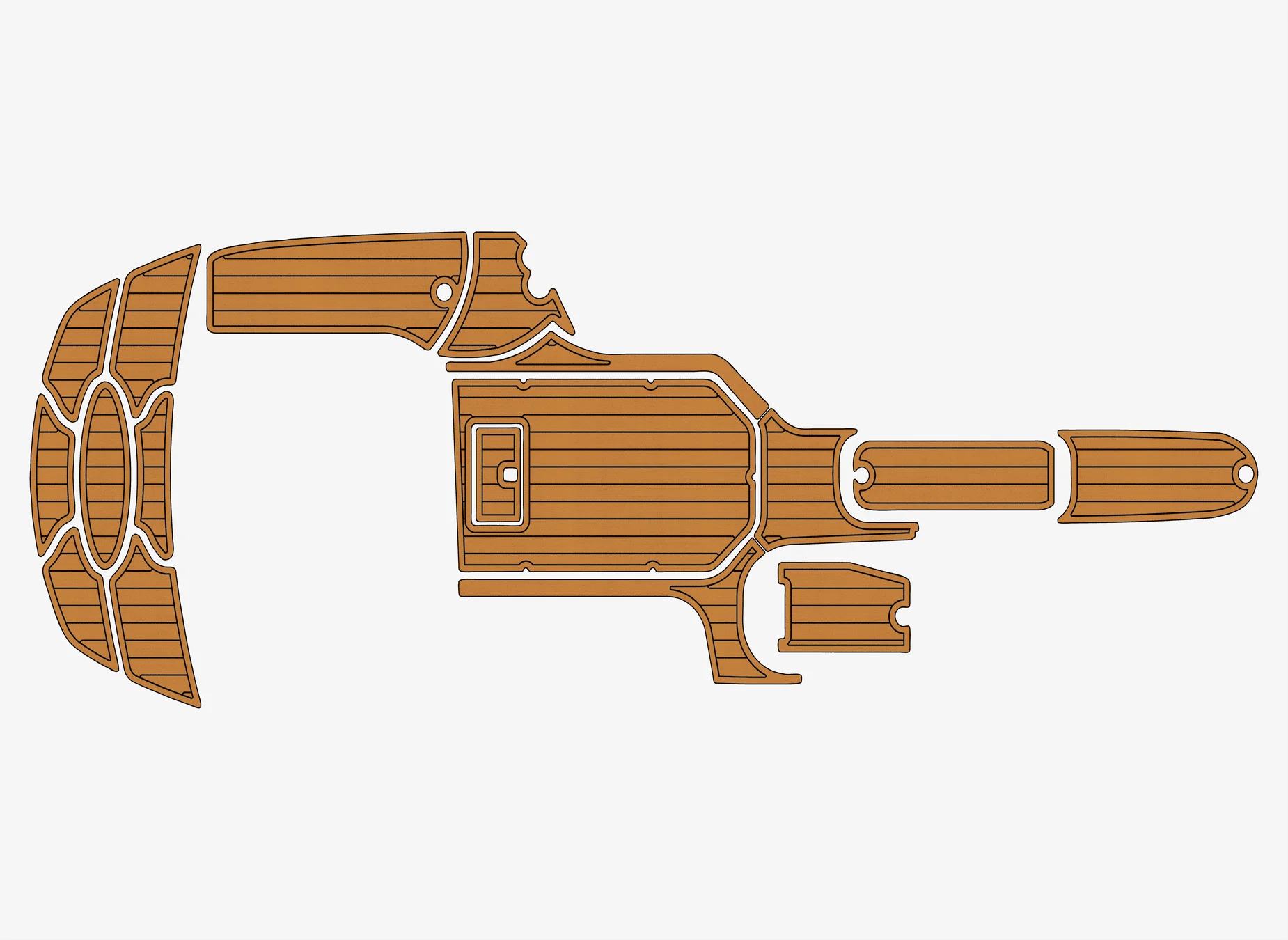 

Нескользящий коврик из морского искусственного тикового EVA - 2004 г., самоклеящаяся подкладка для палубы лодки Nautique SV211 1/4 дюйма (6 мм) для кабины и палубы
