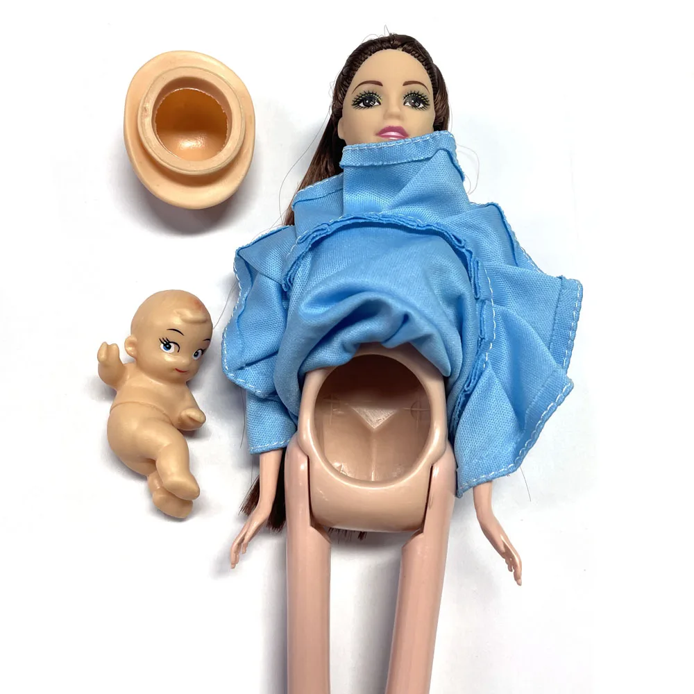 Conjunto de muñecas de embarazo para niños, traje de muñeca embarazada, tiene un bebé en su barriga, muñeca Barbie, juguete educativo