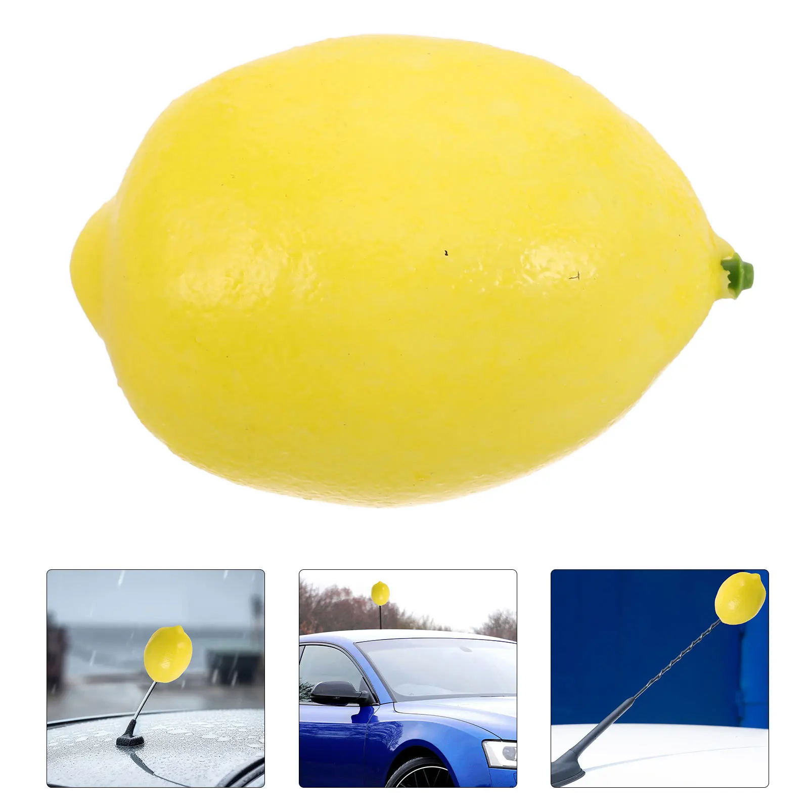 

Car Roof Lemon Antenna Topper Realistic Fruit Decor Auto Exterior Accessory Durable Vehicle Antenna Ball For Suvs Small Cars