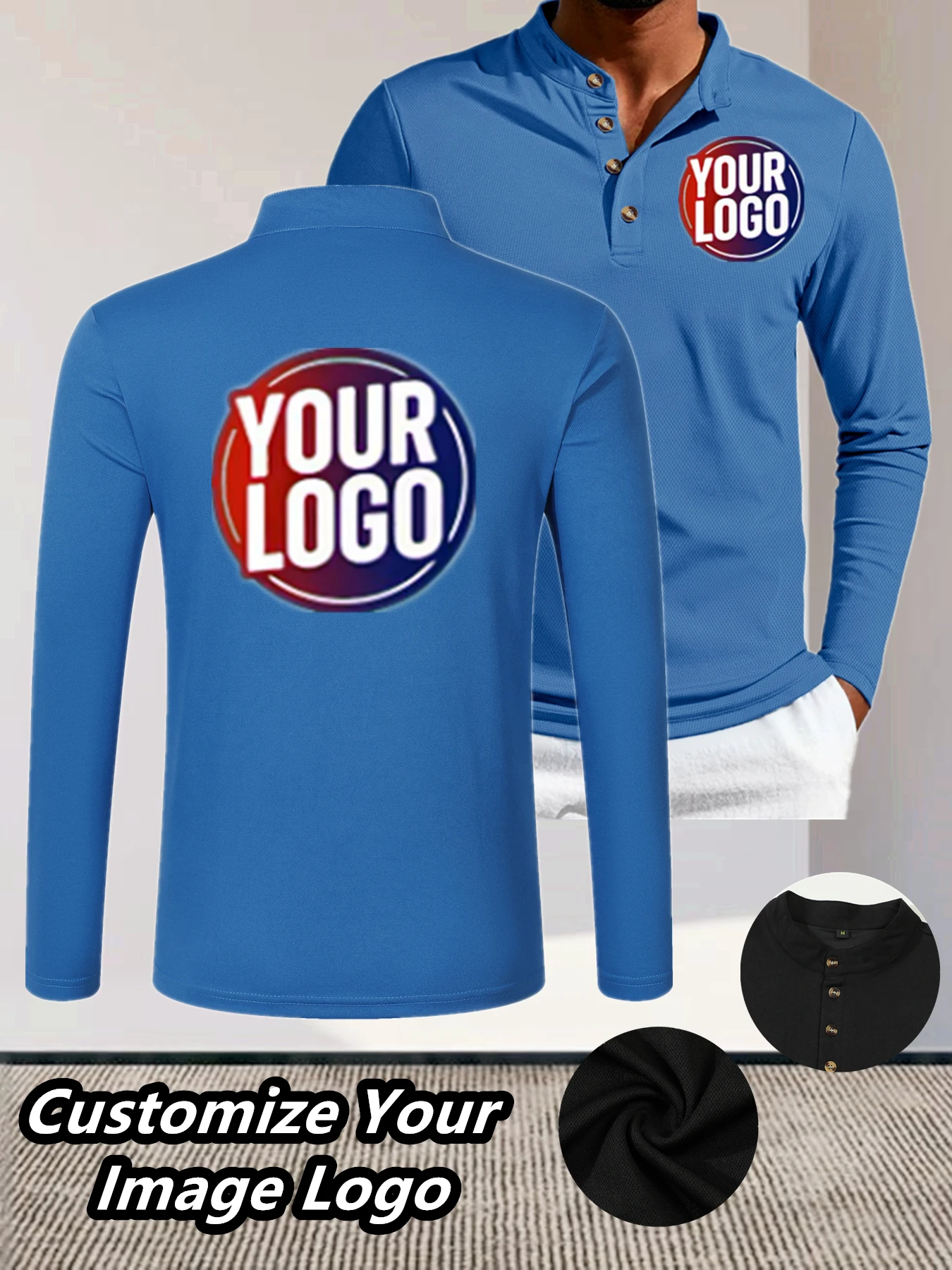 Personalized Custom Long Sleeve Work Shirts, Add Your Name Logo or Text, Durable Comfortable Team Uniform Tops for Construction